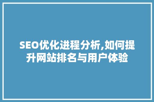 SEO优化进程分析,如何提升网站排名与用户体验