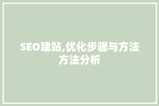 SEO建站,优化步骤与方法方法分析