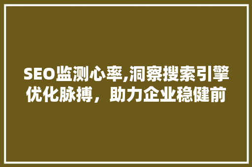 SEO监测心率,洞察搜索引擎优化脉搏，助力企业稳健前行