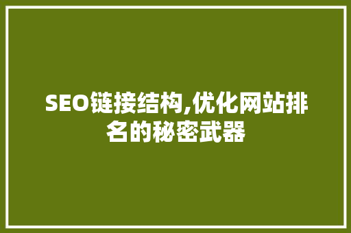 SEO链接结构,优化网站排名的秘密武器
