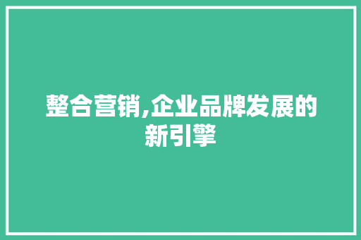 整合营销,企业品牌发展的新引擎