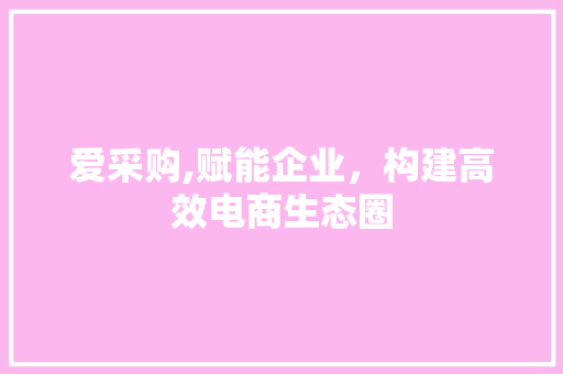 爱采购,赋能企业，构建高效电商生态圈