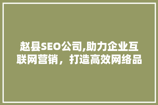 赵县SEO公司,助力企业互联网营销，打造高效网络品牌形象