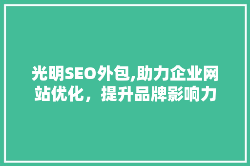 光明SEO外包,助力企业网站优化，提升品牌影响力