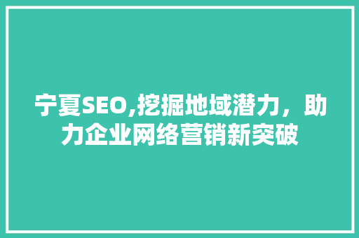 宁夏SEO,挖掘地域潜力，助力企业网络营销新突破