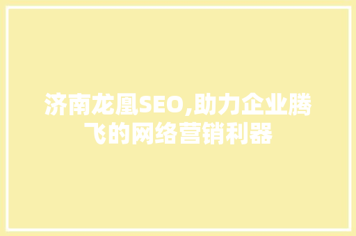 济南龙凰SEO,助力企业腾飞的网络营销利器