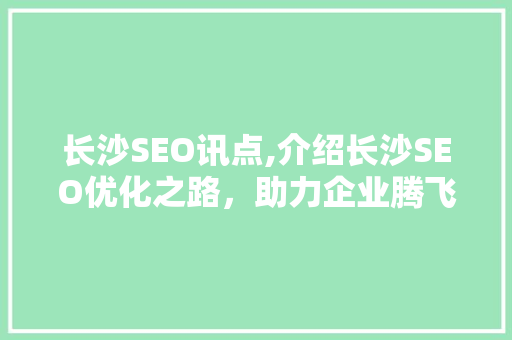 长沙SEO讯点,介绍长沙SEO优化之路，助力企业腾飞