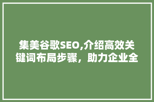 集美谷歌SEO,介绍高效关键词布局步骤，助力企业全球化营销