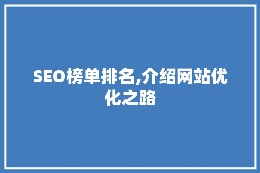 SEO榜单排名,介绍网站优化之路