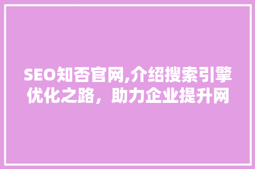 SEO知否官网,介绍搜索引擎优化之路，助力企业提升网络影响力