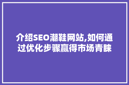 介绍SEO潮鞋网站,如何通过优化步骤赢得市场青睐