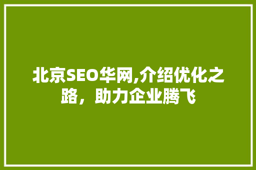 北京SEO华网,介绍优化之路，助力企业腾飞