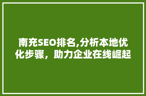 南充SEO排名,分析本地优化步骤，助力企业在线崛起