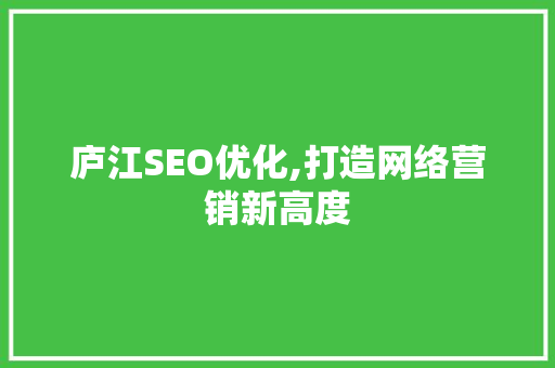 庐江SEO优化,打造网络营销新高度