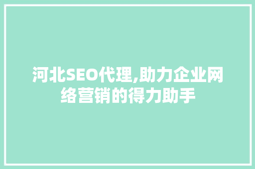 河北SEO代理,助力企业网络营销的得力助手