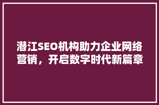 潜江SEO机构助力企业网络营销，开启数字时代新篇章