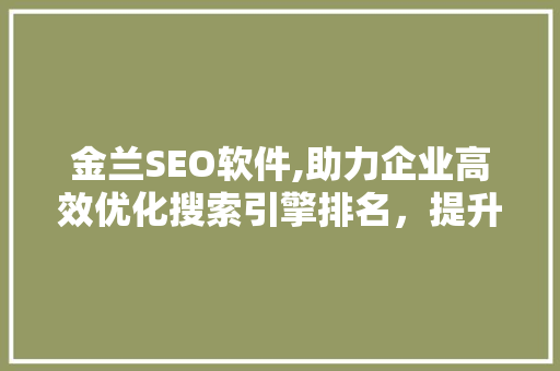 金兰SEO软件,助力企业高效优化搜索引擎排名，提升品牌影响力