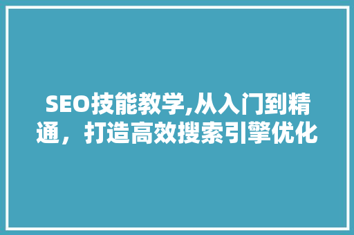 SEO技能教学,从入门到精通，打造高效搜索引擎优化步骤