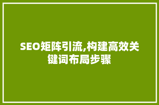 SEO矩阵引流,构建高效关键词布局步骤