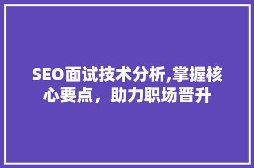 SEO面试技术分析,掌握核心要点，助力职场晋升