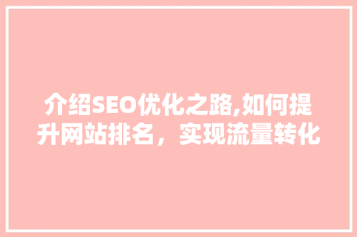 介绍SEO优化之路,如何提升网站排名，实现流量转化