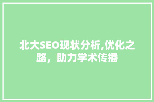 北大SEO现状分析,优化之路，助力学术传播