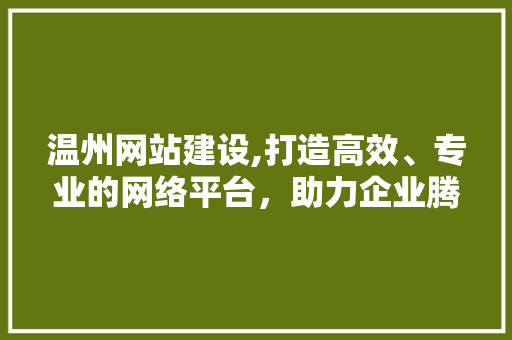 温州网站建设,打造高效、专业的网络平台，助力企业腾飞
