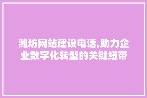 潍坊网站建设电话,助力企业数字化转型的关键纽带