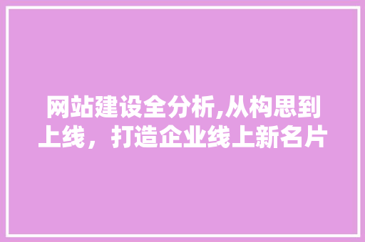 网站建设全分析,从构思到上线，打造企业线上新名片