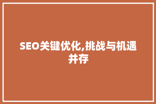 SEO关键优化,挑战与机遇并存