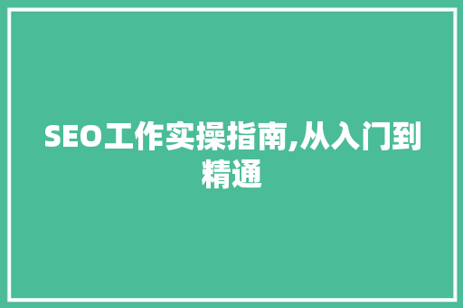 SEO工作实操指南,从入门到精通