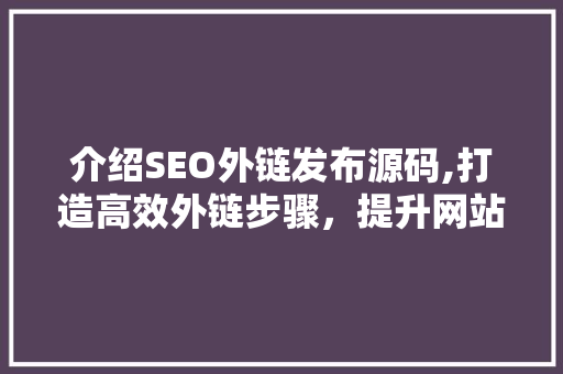 介绍SEO外链发布源码,打造高效外链步骤，提升网站排名