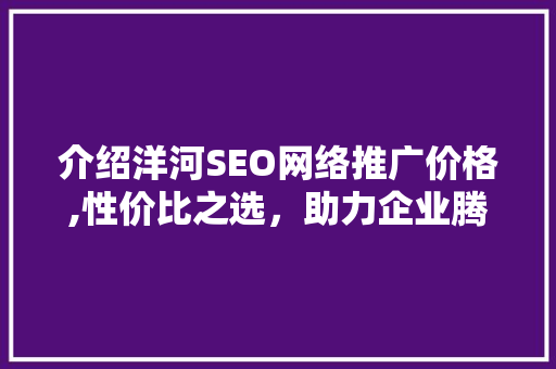 介绍洋河SEO网络推广价格,性价比之选，助力企业腾飞