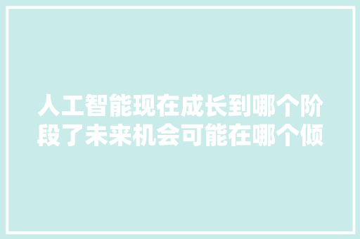 人工智能现在成长到哪个阶段了未来机会可能在哪个倾向