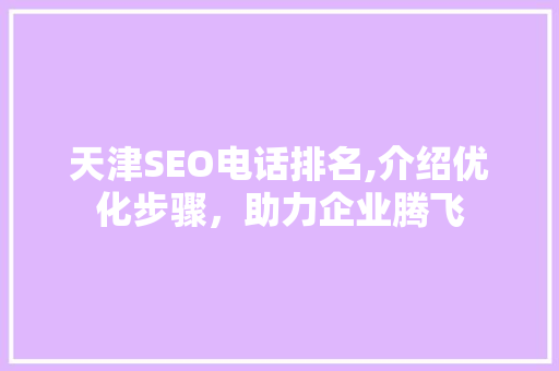 天津SEO电话排名,介绍优化步骤，助力企业腾飞