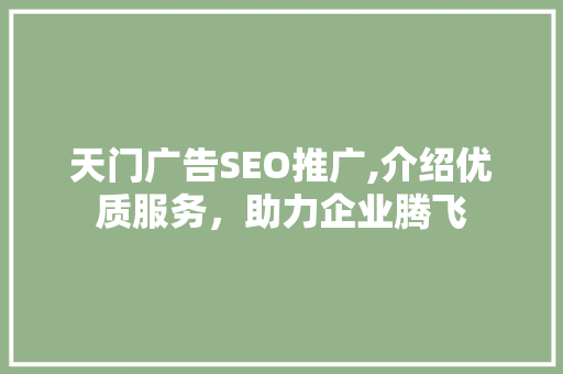 天门广告SEO推广,介绍优质服务，助力企业腾飞