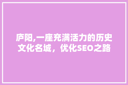 庐阳,一座充满活力的历史文化名城，优化SEO之路