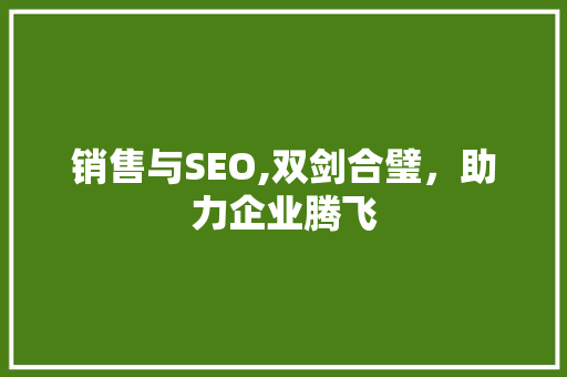 销售与SEO,双剑合璧，助力企业腾飞