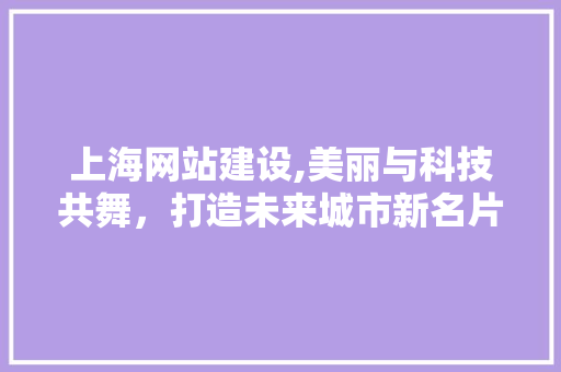 上海网站建设,美丽与科技共舞，打造未来城市新名片