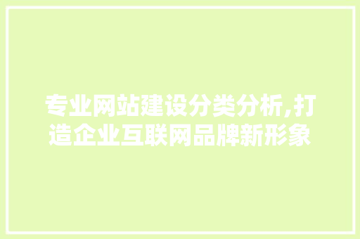 专业网站建设分类分析,打造企业互联网品牌新形象