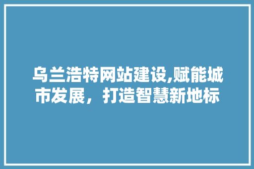 乌兰浩特网站建设,赋能城市发展，打造智慧新地标