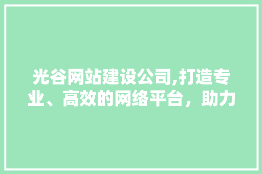 光谷网站建设公司,打造专业、高效的网络平台，助力企业发展