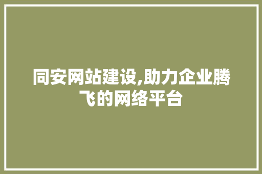 同安网站建设,助力企业腾飞的网络平台