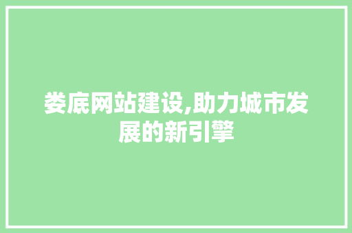 娄底网站建设,助力城市发展的新引擎