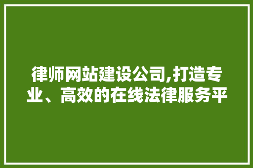 律师网站建设公司,打造专业、高效的在线法律服务平台