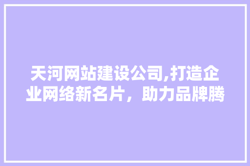天河网站建设公司,打造企业网络新名片，助力品牌腾飞