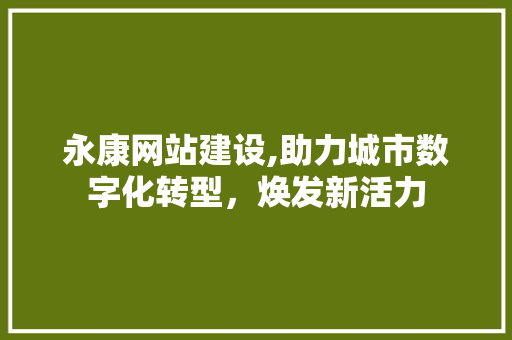 永康网站建设,助力城市数字化转型，焕发新活力
