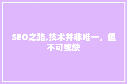 SEO之路,技术并非唯一，但不可或缺
