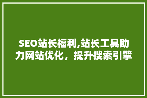 SEO站长福利,站长工具助力网站优化，提升搜索引擎排名