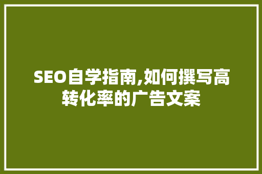 SEO自学指南,如何撰写高转化率的广告文案